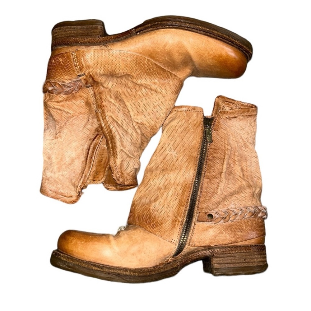 AS 98 Springer Slouchy Tan Leather Ankle Boot Size 40/ US Women’s 9 - Picture 5 of 16